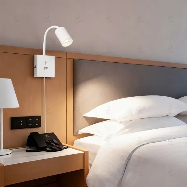 Immax 08296L - Nástenné svietidlo s USB PUNTO 1xGU10/9W/230V biele