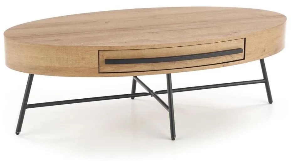 Halmar Konferenčný stolík CAROLINA 41x120 cm zlatý dub/čierna V-CH-CAROLINA-LAW