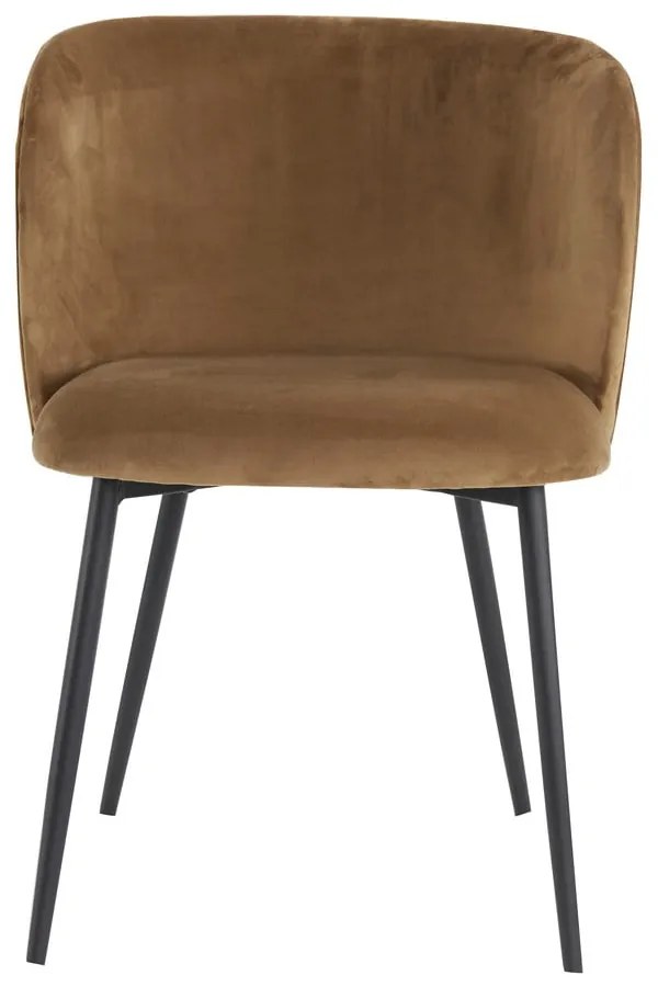 Hnedá zamatová jedálenská stolička Elyna - Light &amp; Living