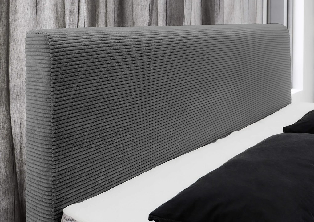 Boxspring posteľ elina 160 x 200 cm menčester sivá MUZZA