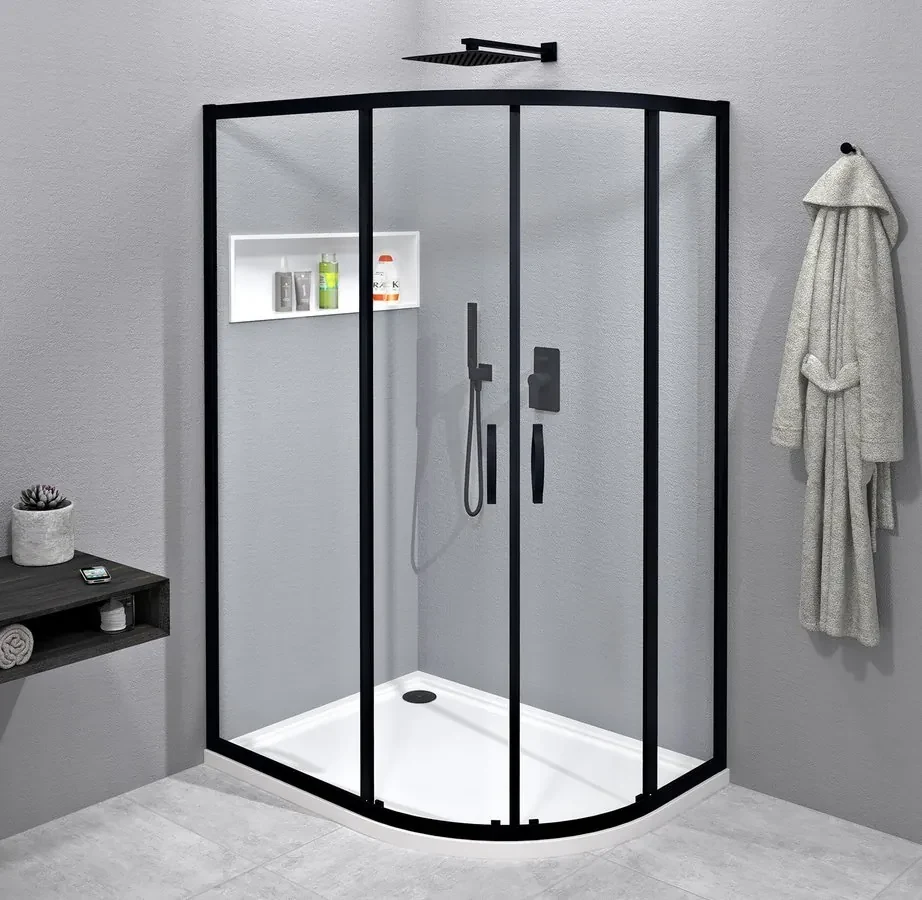 Gelco Gelco, SIGMA SIMPLY BLACK obdĺžniková sprchová zástena 900x800 mm, L/P varianta, rohový vstup, Brick sklo, GS2490B-01