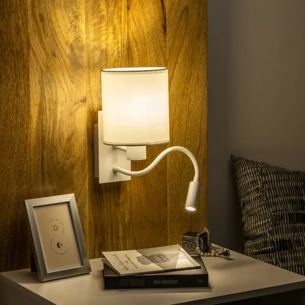 Brilagi - LED Flexibilná nástenná lampa NUBILA 1xE27/25W/230V + LED/3W biela