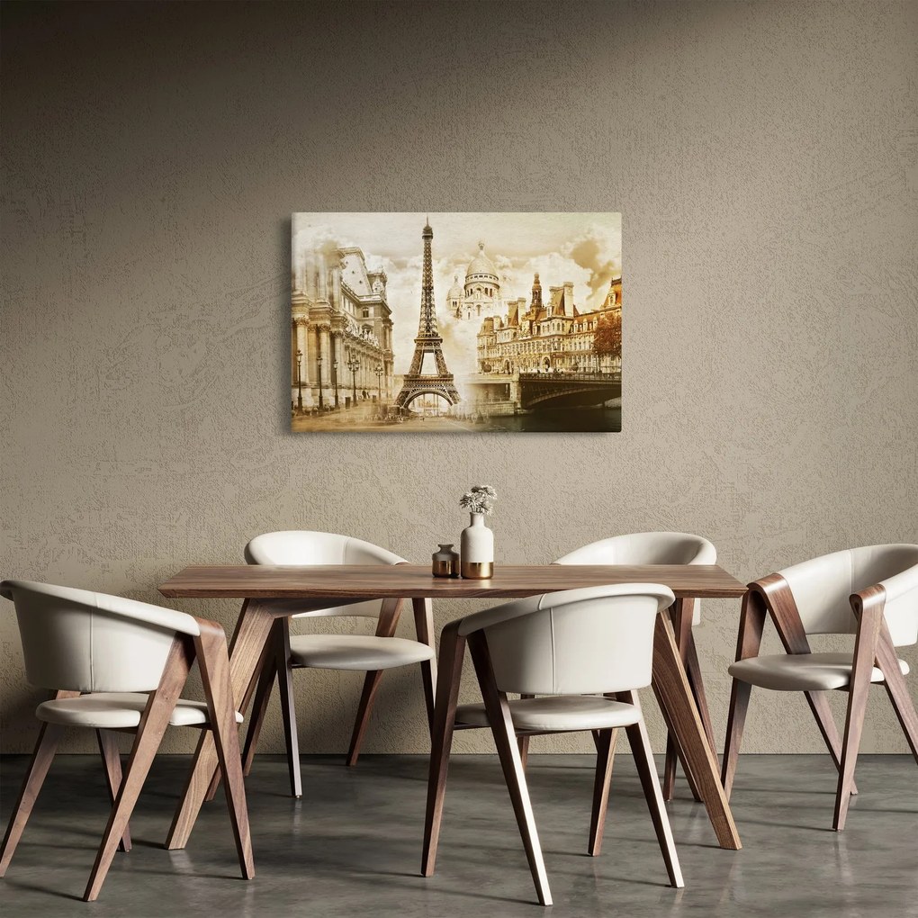 Obraz - Parížske pamiatky (90x60 cm)