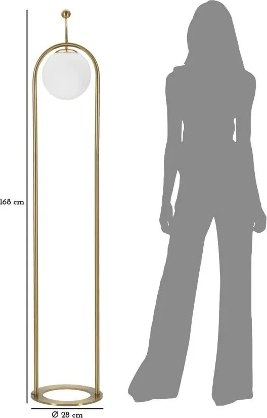Stojacia lampa Glamy 168 cm biela/zlatá