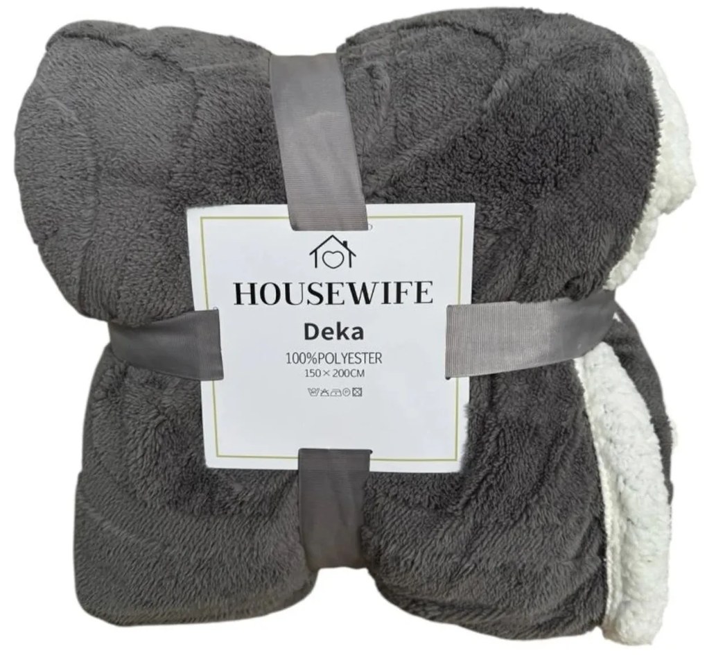 Luxusná baránková deka z mikroplyšu NESTIVE svetlosivá Rozmer: 200 x 230 cm