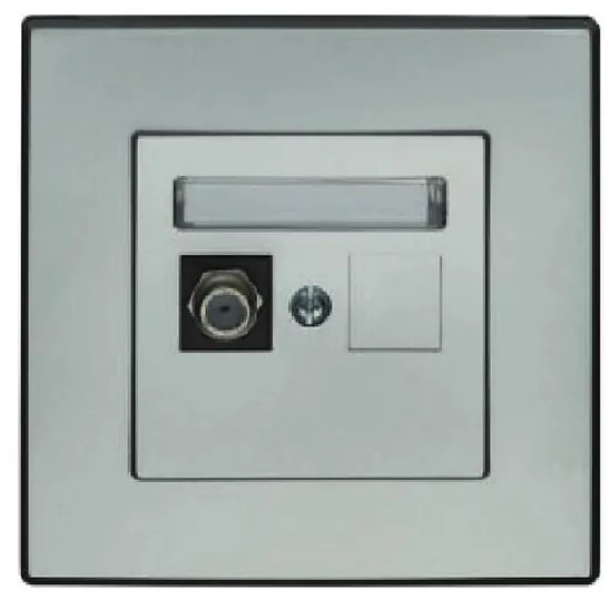 GPA-1L Anténna zásuvka jednoduchá  typ F strieborná metalíza