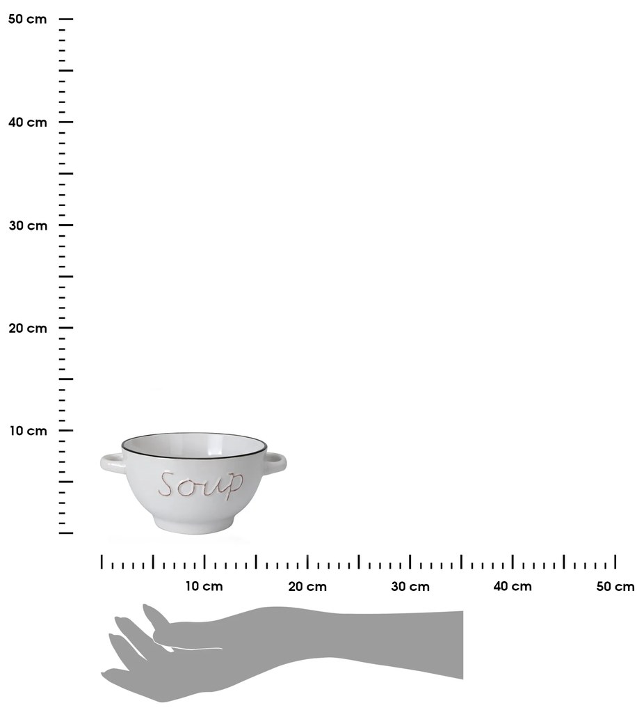 Kameninová miska na polievku Soup 650 ml biela