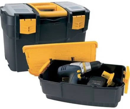Plastový kufor na náradie s prídavným boxom 460x280x455 mm