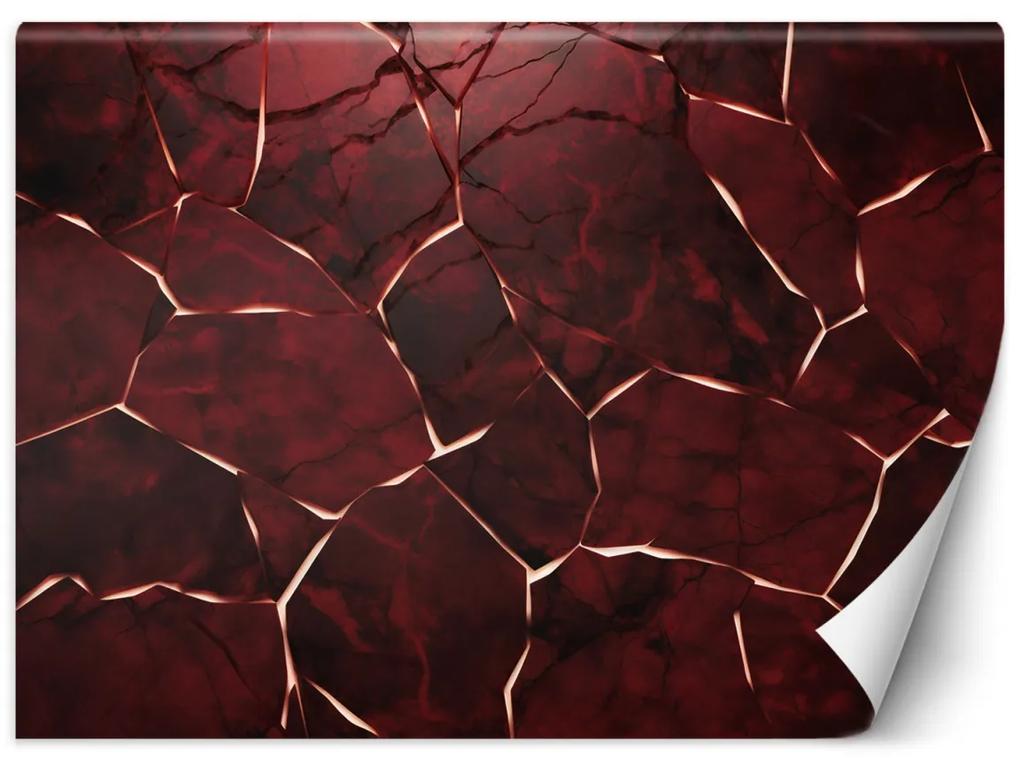 Fototapeta, Červená mramorová textura 3D - 200x140 cm