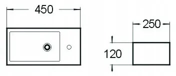 Mexen INEZ UMÝVADLO, 45x25 CM, BIELA, 21434500R