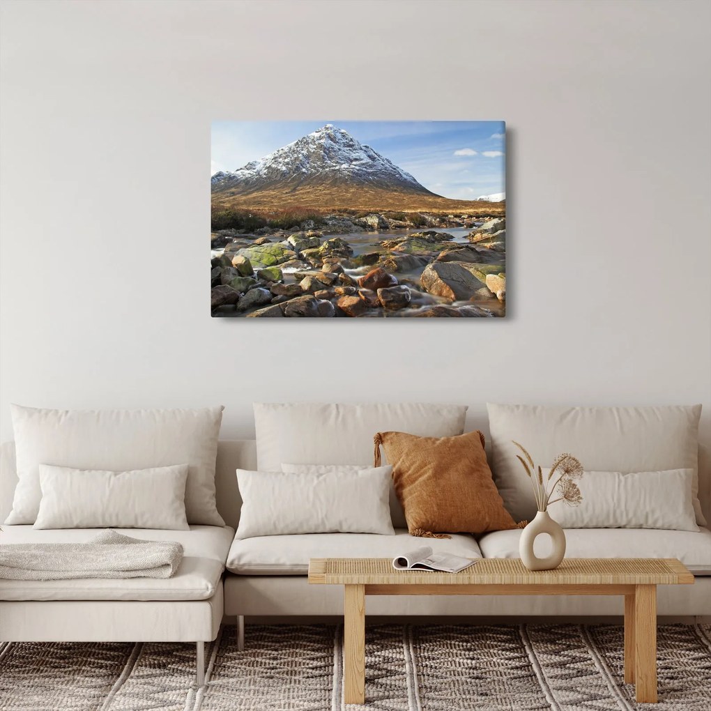 Obraz - Hora s riekou (90x60 cm)