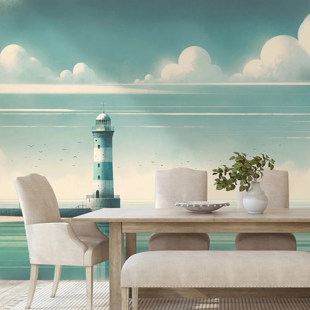 Samolepiaca tapeta maják na pokojnom mori