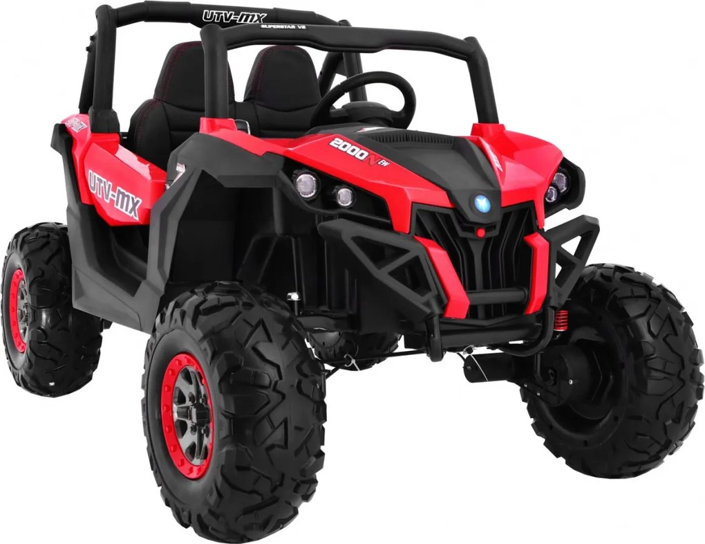 Ramiz Detský kočík SuperStar červený + pohon 4x4 + diaľkové ovládanie + batožinový priestor + MP3 LED + zámok dverí