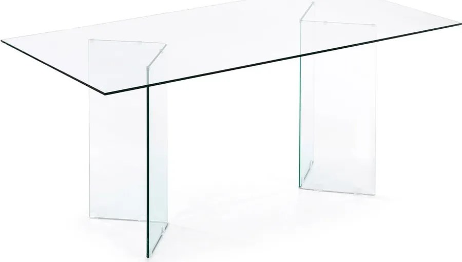 Jedálenský stôl so sklenenou doskou 90x200 cm Burano – Kave Home