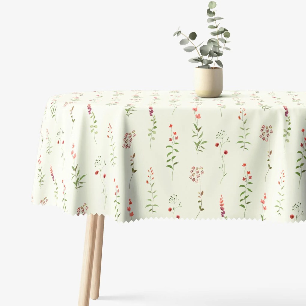 Goldea oválny teflónový obrus - poľné kvetiny 140 x 280 cm