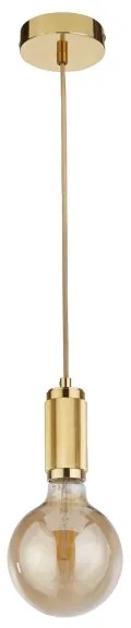 Searchlight 77651GO - Závesný luster na lanku SUSPENSION 1xE27/60W/230V zlatý