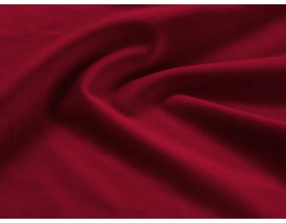 Červená zamatová rozkladacia/s úložným priestorom rohová pohovka (ľavý roh/do "U") Kyoto – Cosmopolitan Design