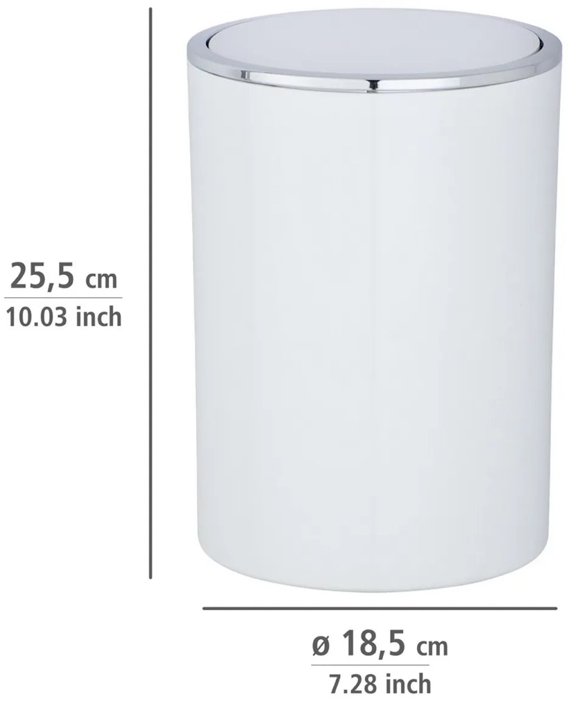 Wenko Odpadkový kôš s výkyvným vekom Inca 5 l, biela