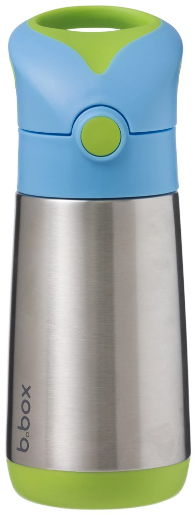 Termoska na pitie so slamkou 350 ml - modrá/zelená