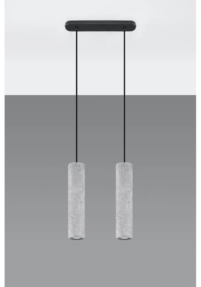 Betónové závesné svietidlo Sollux Fadre, dĺžka 34 cm