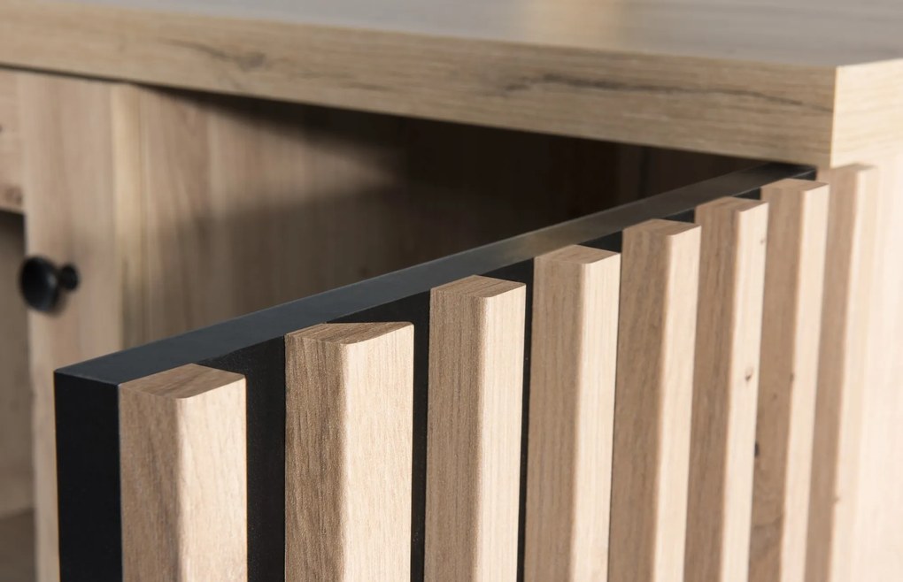 Vitrína Moderno C3 86 cm dub Artisan/čierna