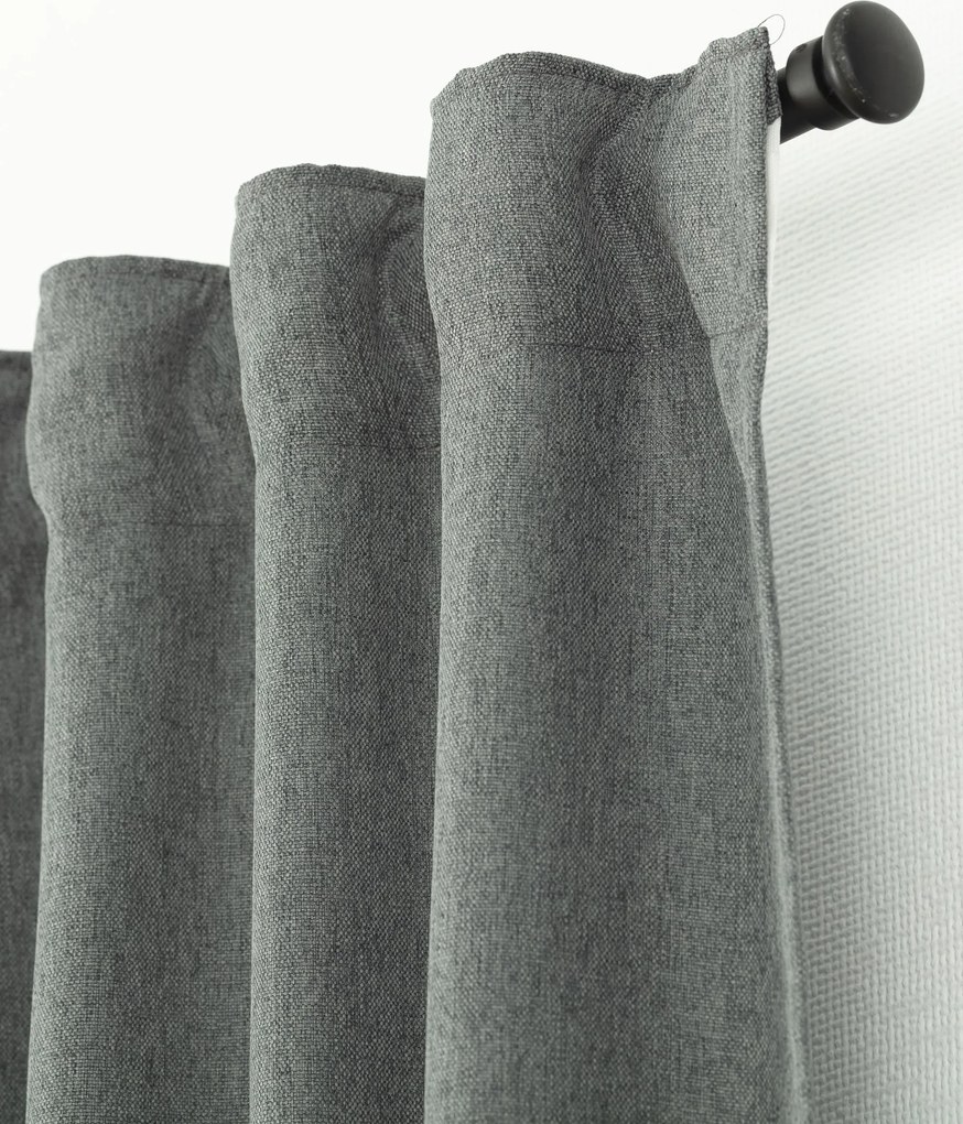 Záves BASIC s navliekacou riasiacou páskou 140x300 cm sivý denim 1 ks.