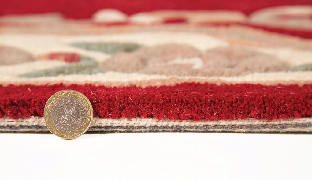 Flair Rugs, Ručne všívaný kusový koberec Lotus premium Red, 120x180, červená, chodba / predsieň