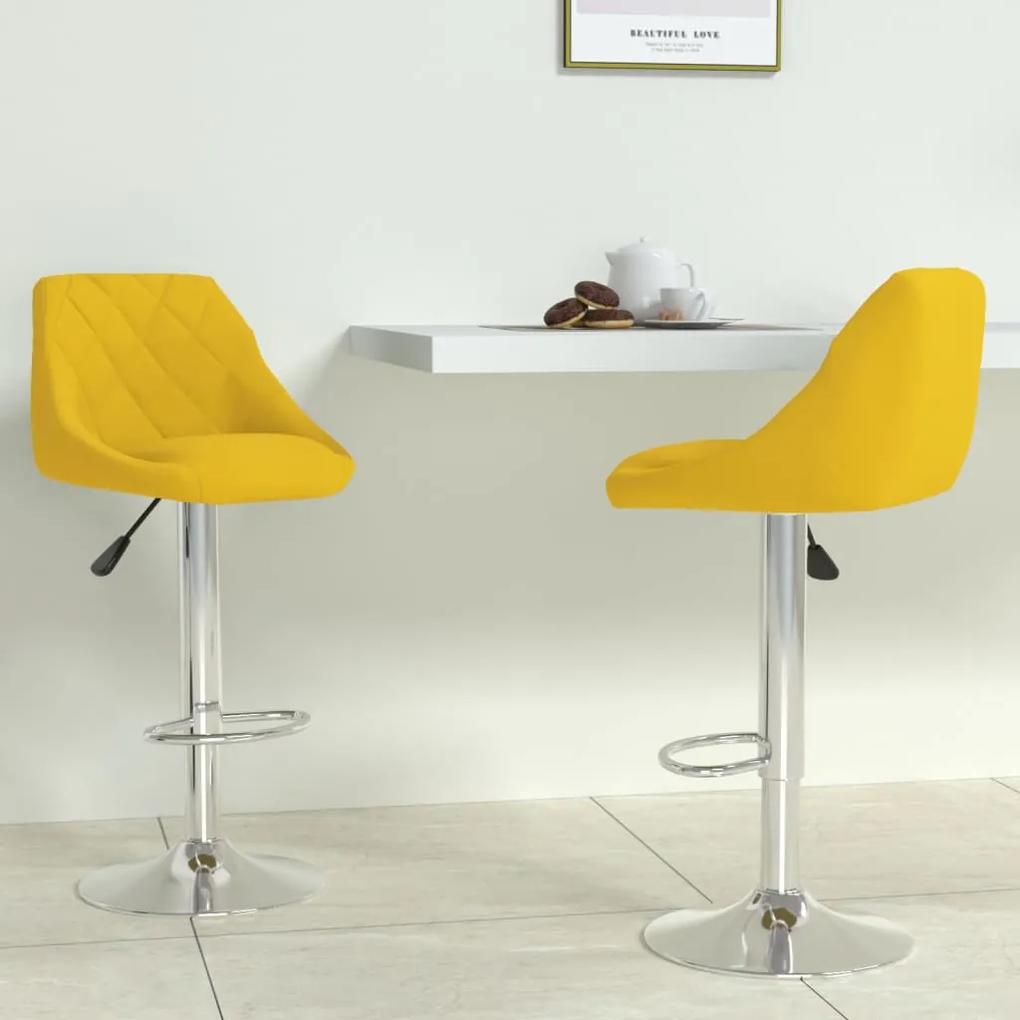Barové stoličky 2 ks horčicovo-žlté zamatové 335312