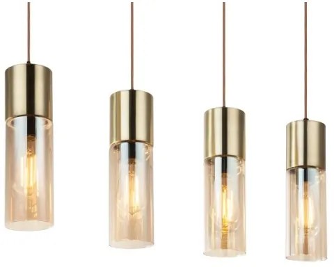 GLOBO 21000-4HM - Luster na lanku ANNIKA 4xE27/25W/230V mosadz