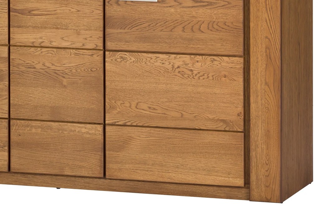 Komoda Velvet II 48 161 cm z masivu s LED osvětlením dub Rustikal