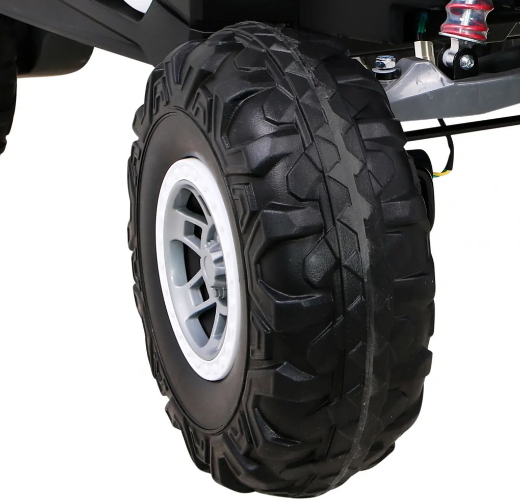 Ramiz Elektrická bugina UTV-MX pre deti biela + pohon 4x4 + diaľkové ovládanie + LED a audio + úložný priestor + EVA + pomalý štart