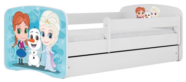 Kocot kids Detská posteľ Babydreams Ľadové kráľovstvo biela, varianta 80x180, se šuplíky, bez matrace