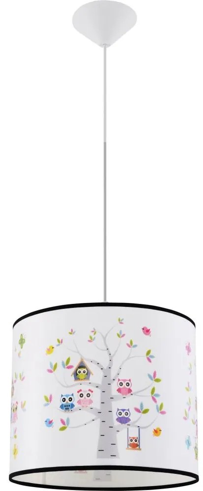 Sollux SL.1422 - Detský luster na lanku OWLS 1xE27/15W/230V pr. 30 cm
