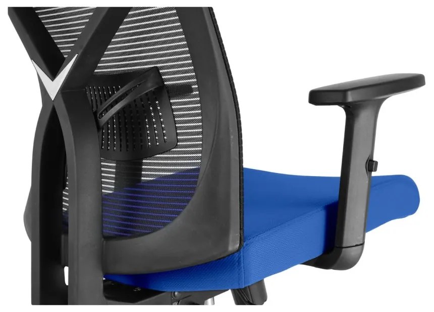 Kancelárska ergonomická stolička Neoseat DIBERTI — čierna/modrá, nosnosť 150 kg