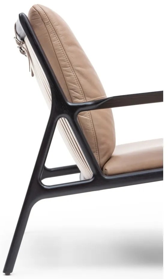 Čierno-béžové kožené kreslo Dedo – Gazzda