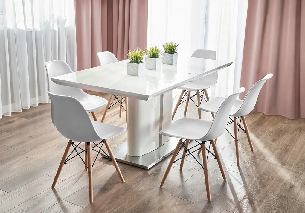 Dekorstudio Dizajnová jedálenská stolička v škandinávskom štýle - biela