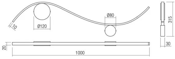 Redo 01-3112 - LED Nástenné svietidlo WAVE LED/11W/230V mosadz
