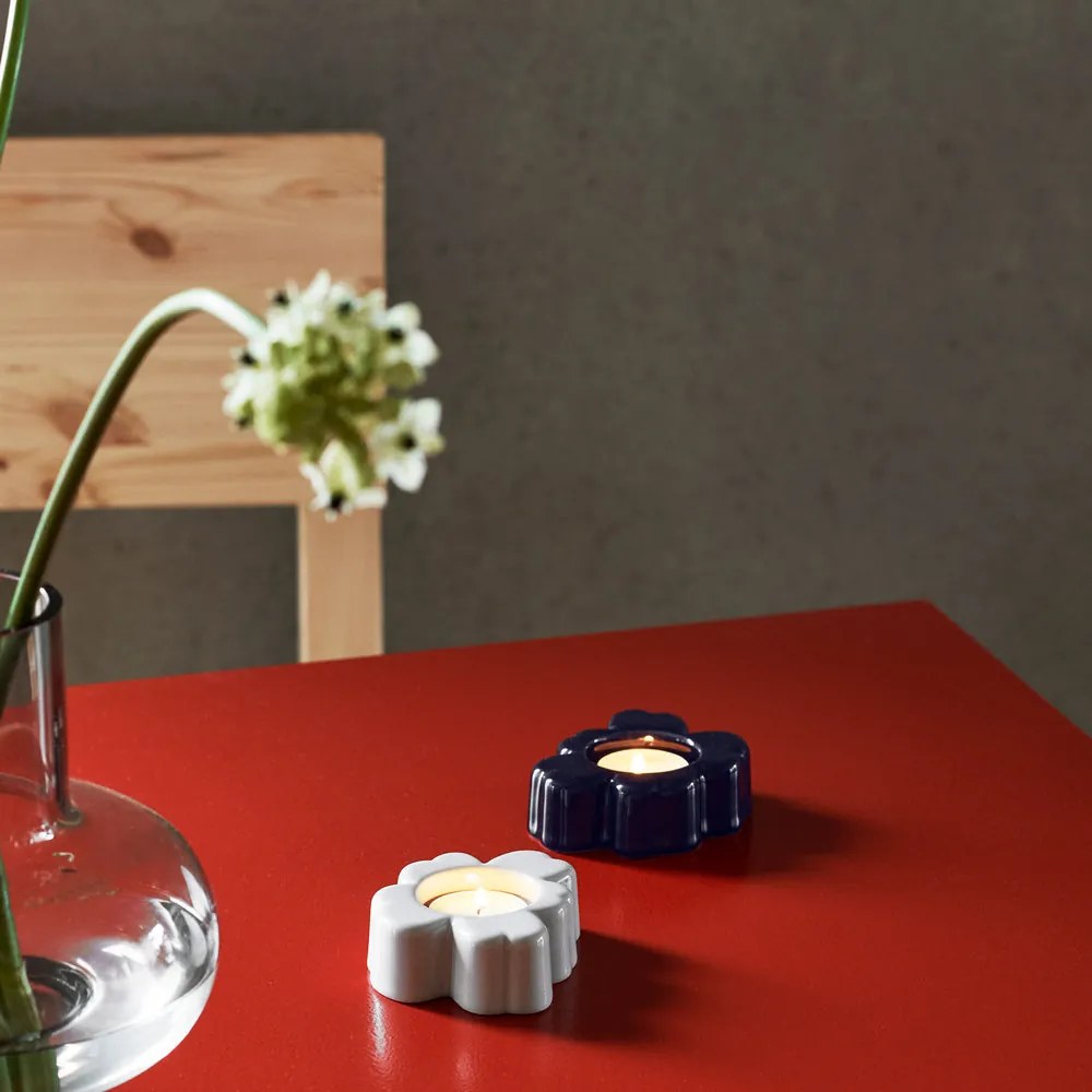 Marimekko Svietnik Unikko biely modrý sada 2ks