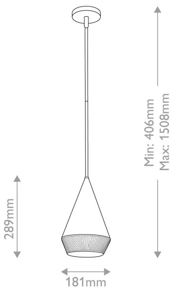 Alora Mood ALM-DAPHNE-P-S-MB - Luster na tyči DAPHNE 1×E27/60W/230V pr. 18,1 cm