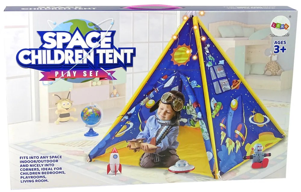 Lean Toys Detský stan teepee – Vesmírny motív