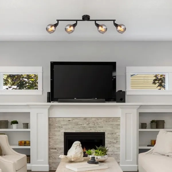 Globo 57904-4 - Bodové svietidlo GLYPTAR 4xE14/40W/230V čierna