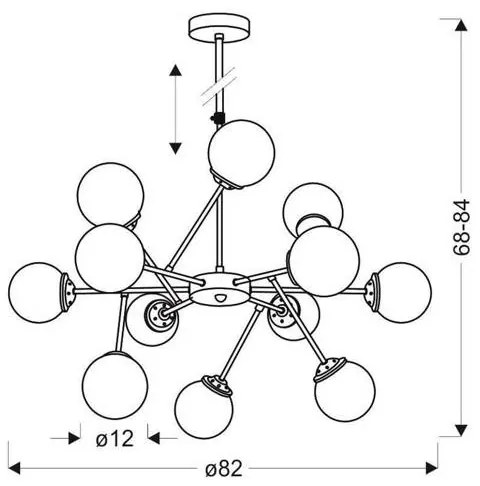 Luster na tyči BEST 12xE14/40W/230V