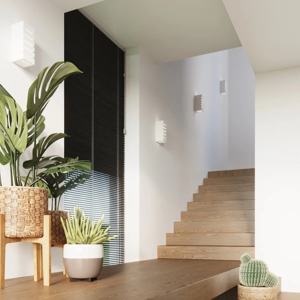 Nástenné svietidlo Samir, 1x biele keramické tienidlo