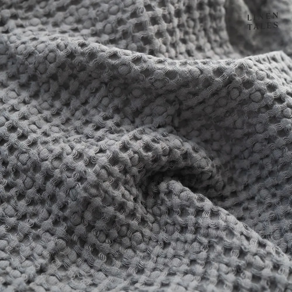 Tmavosivá osuška 100x140 cm Honeycomb - Linen Tales