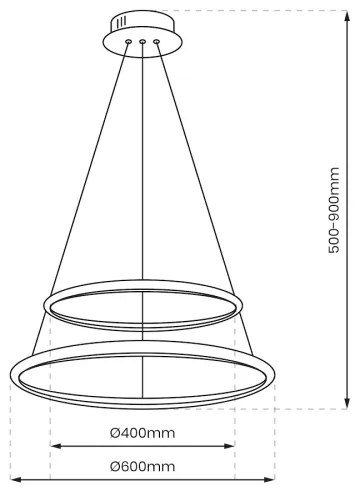 LED Luster na lanku HOOP LED/51W/230V pr. 60 cm 4000K lesklý chróm