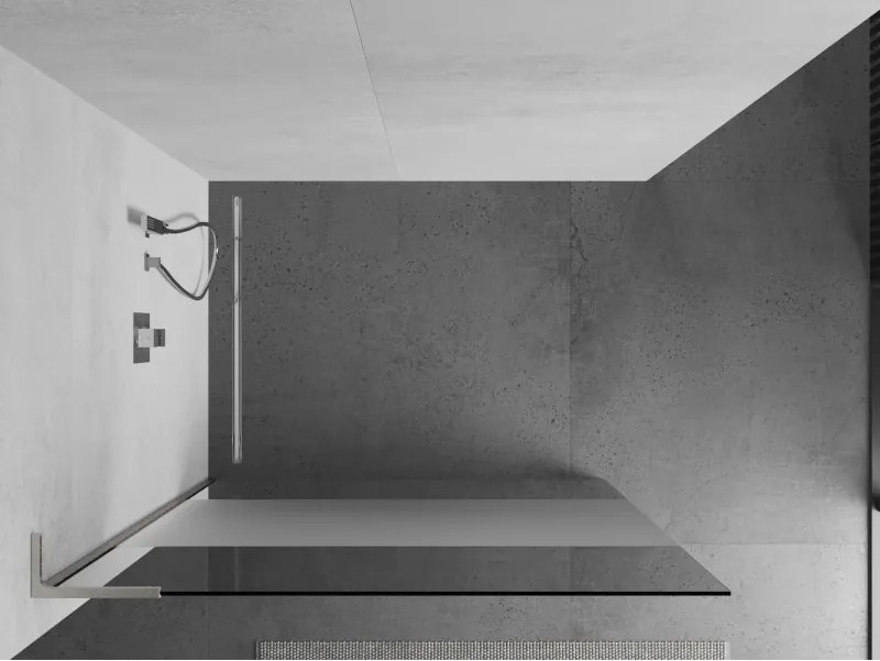 Mexen Kioto L, sprchová zástena Walk-In 70 x 200 cm, 8mm číre sklo-námraza, brúsená oceľ profil, 800-070-103-97-35