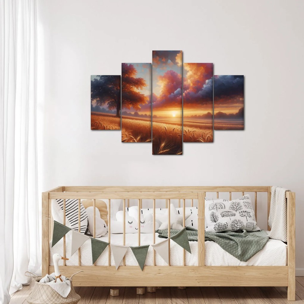 Obraz – Západ slnka na poli (150x105 cm)