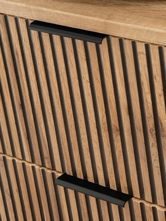 Závesná skrinka Casad Nature s doskou 80 cm dub wotan/čierna