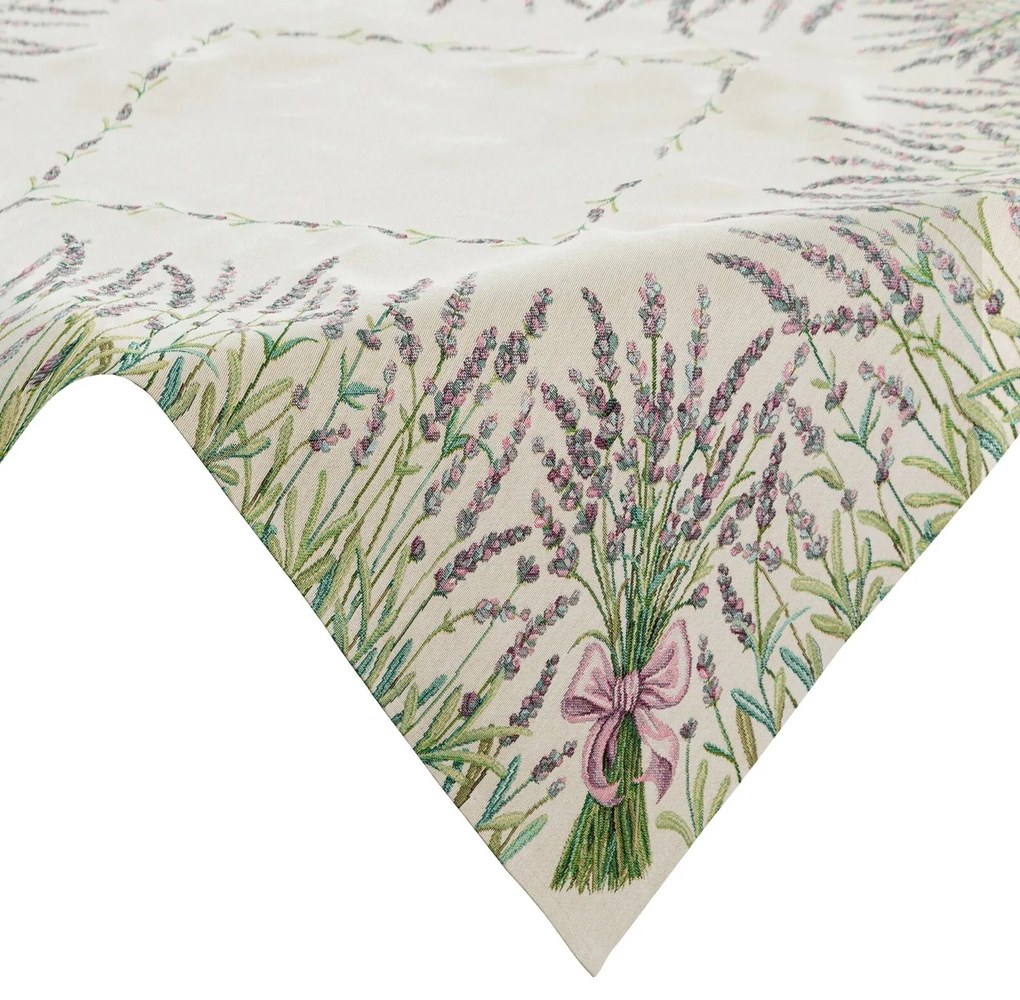 GOBELÍNOVÝ OBRUS LAVENDER 100X100 CM VZOROVANÝ