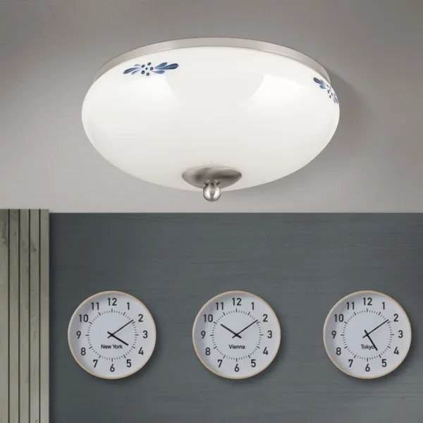 Orion DL 7-673 - Stropné svietidlo LANDHAUS 2xE27/60W/230V pr. 28 cm matný chróm/biela
